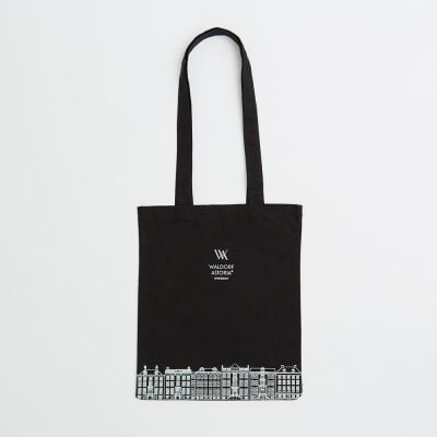 Branded Black 5oz Cotton Tote Bag with Long Handles - Direct from Manufacturer