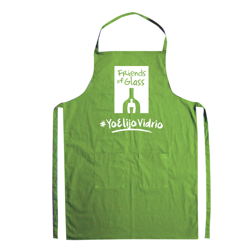 green medium canvas apron with pockets