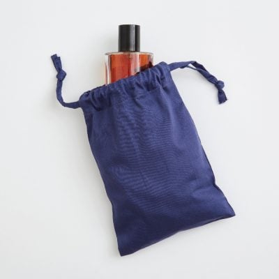 dyed to pantone small cotton sateen drawstring bag