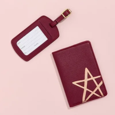 personalised faux leather passport holder wholesale from ethical bags supplier of UK
