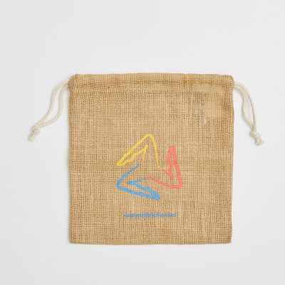 Natural jute small drawstring bag direct from manufacturer