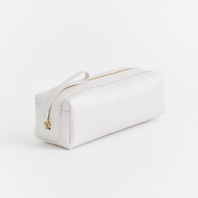 white vegan leather long pouch bag for wholesale