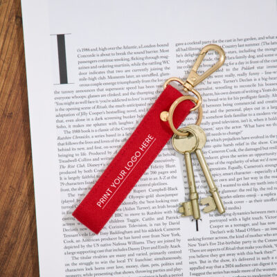 Branded Keyrings in Canvas | 12.5 x 2.5 cm